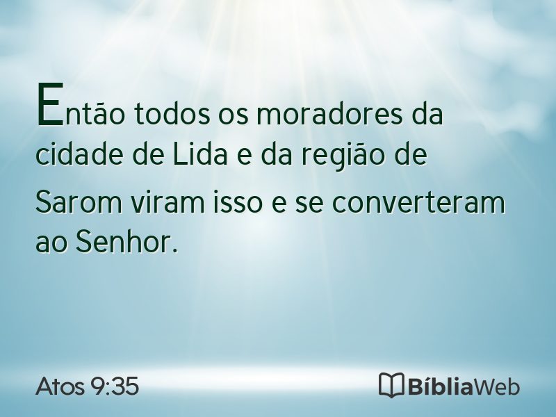 Atos 9:35 em imagem para compartilhar