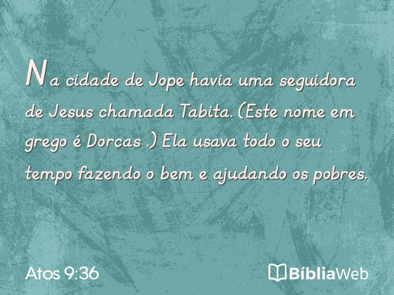 Atos 9:36 em imagem para compartilhar