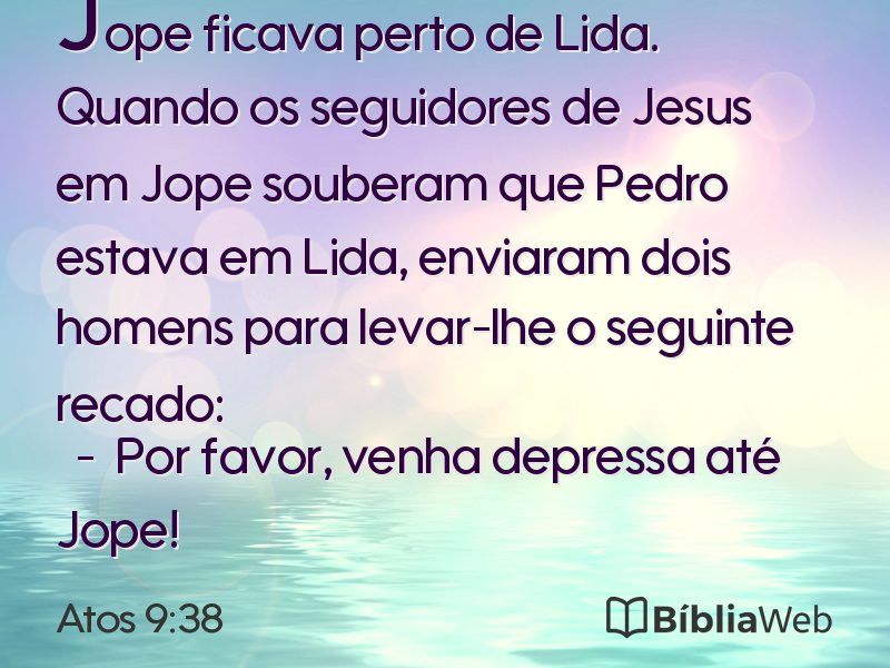 Atos 9:38 em imagem para compartilhar