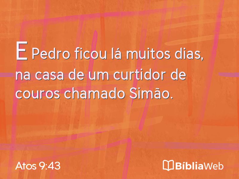 Atos 9:43 em imagem para compartilhar