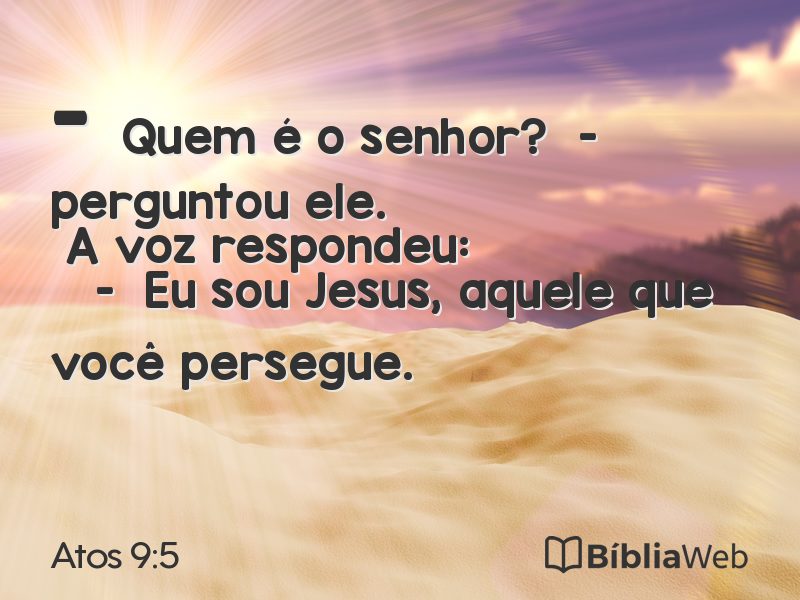 Atos 9:5 em imagem para compartilhar