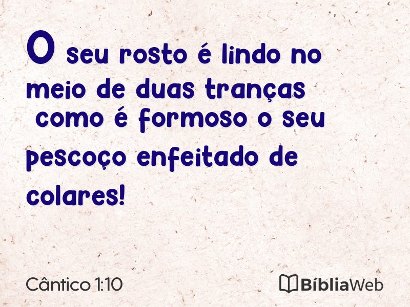 Cântico 1:10 em imagem para compartilhar