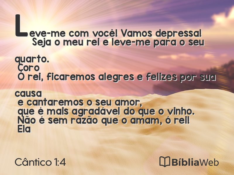 Cântico 1:4 em imagem para compartilhar