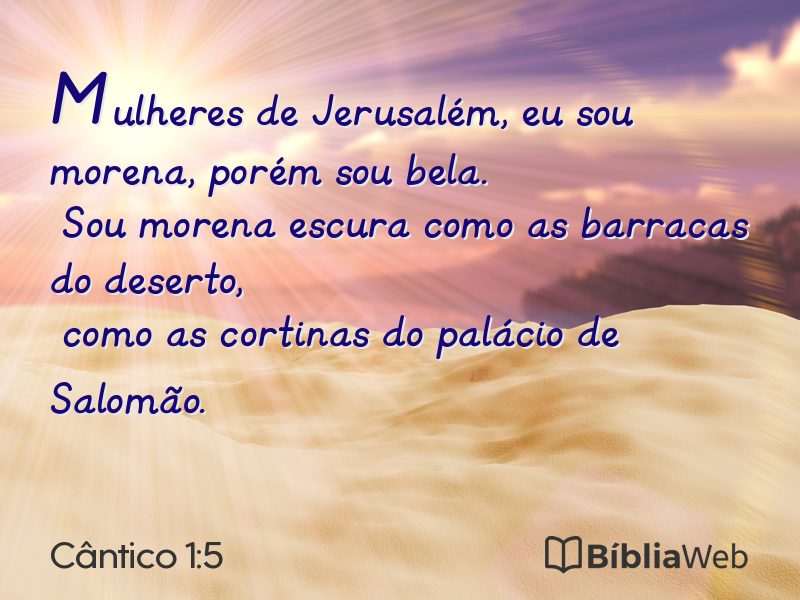 Cântico 1:5 em imagem para compartilhar
