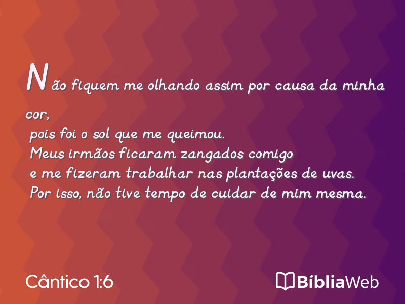 Cântico 1:6 em imagem para compartilhar