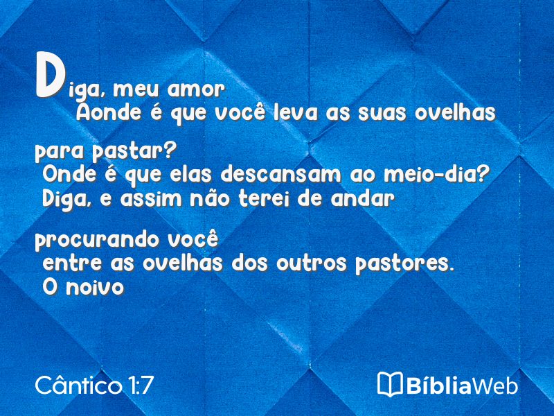 Cântico 1:7 em imagem para compartilhar