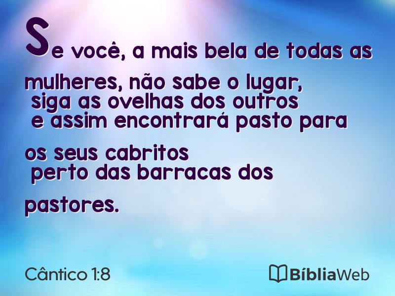 Cântico 1:8 em imagem para compartilhar