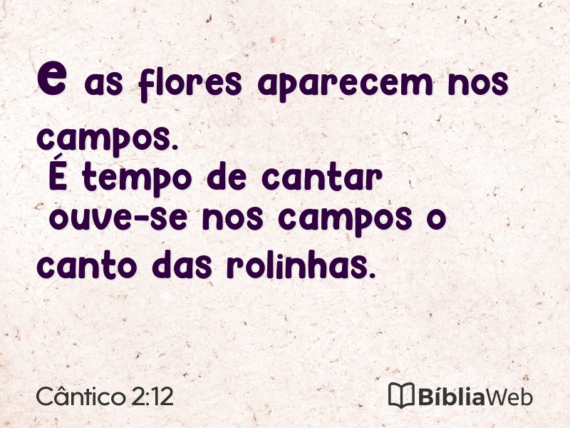 Cântico 2:12 em imagem para compartilhar