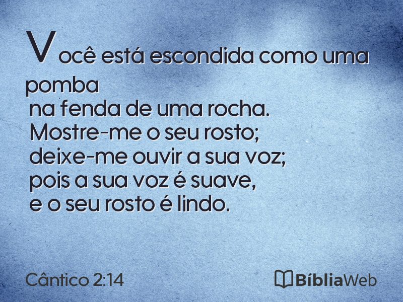 Cântico 2:14 em imagem para compartilhar
