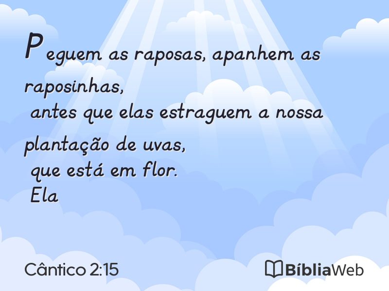 Cântico 2:15 em imagem para compartilhar