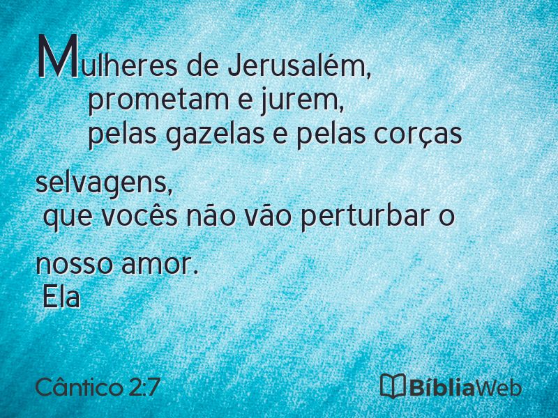 Cântico 2:7 em imagem para compartilhar