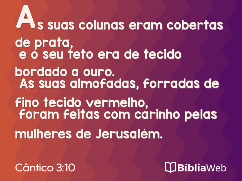 Cântico 3:10 em imagem para compartilhar