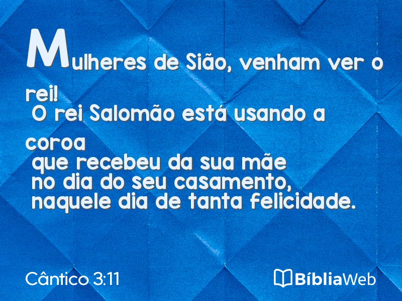 Cântico 3:11 em imagem para compartilhar