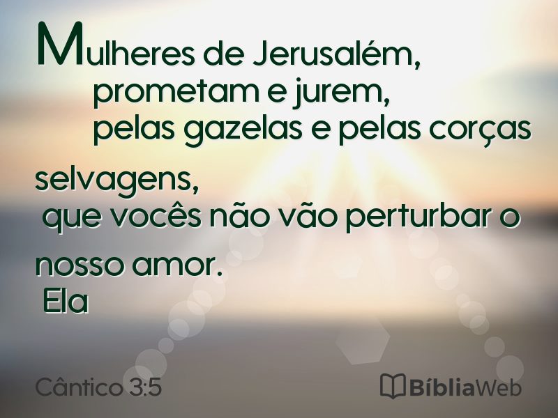 Cântico 3:5 em imagem para compartilhar