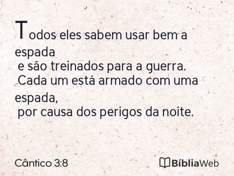 Cântico 3:8 em imagem para compartilhar