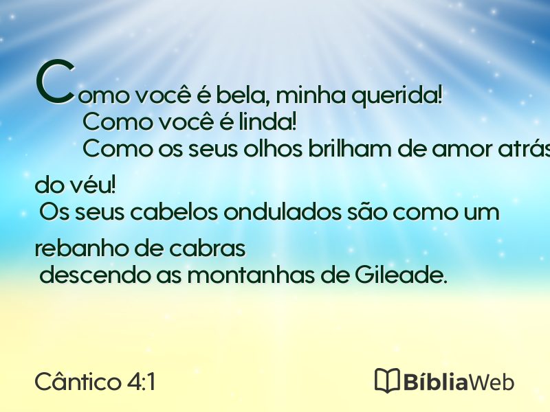 Cântico 4:1 em imagem para compartilhar