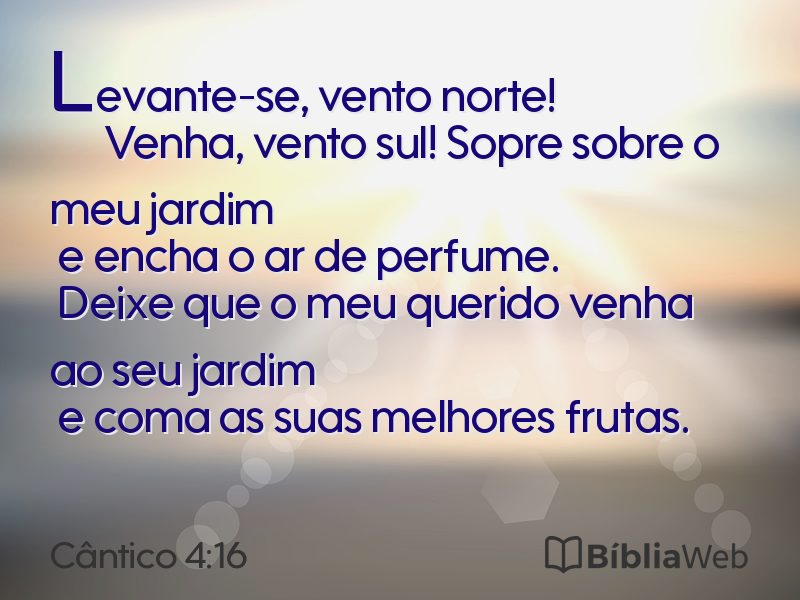 Cântico 4:16 em imagem para compartilhar