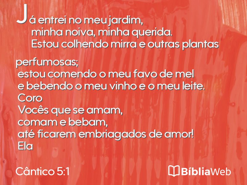 Cântico 5:1 em imagem para compartilhar