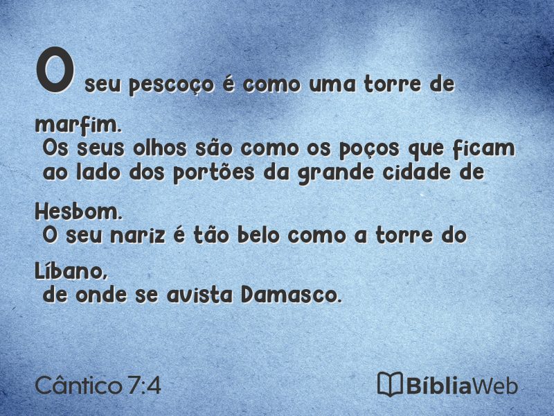 Cântico 7:4 em imagem para compartilhar