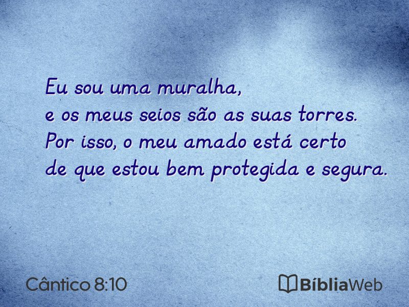 Cântico 8:10 em imagem para compartilhar