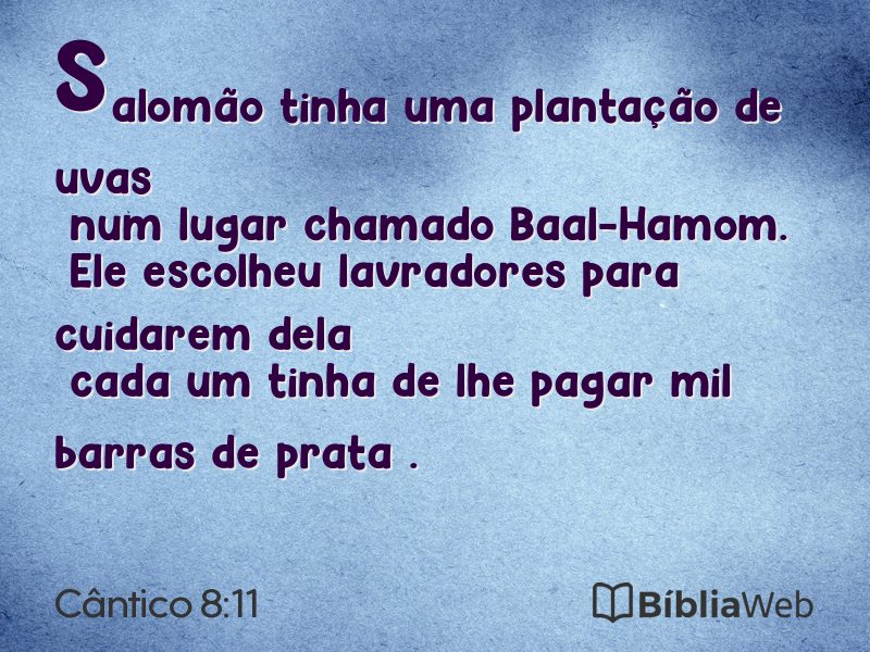 Cântico 8:11 em imagem para compartilhar
