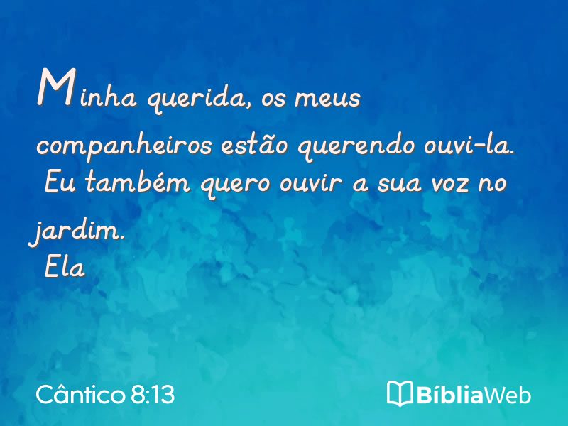 Cântico 8:13 em imagem para compartilhar