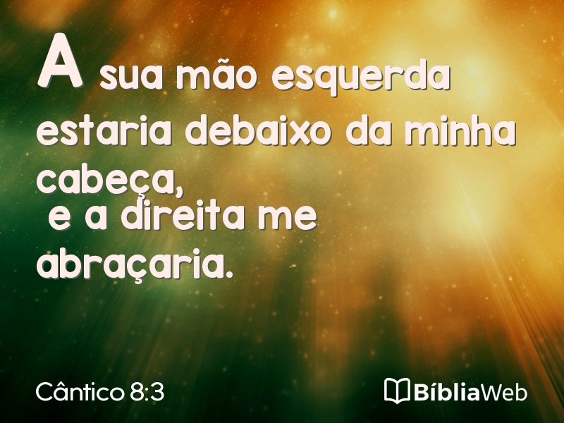 Cântico 8:3 em imagem para compartilhar