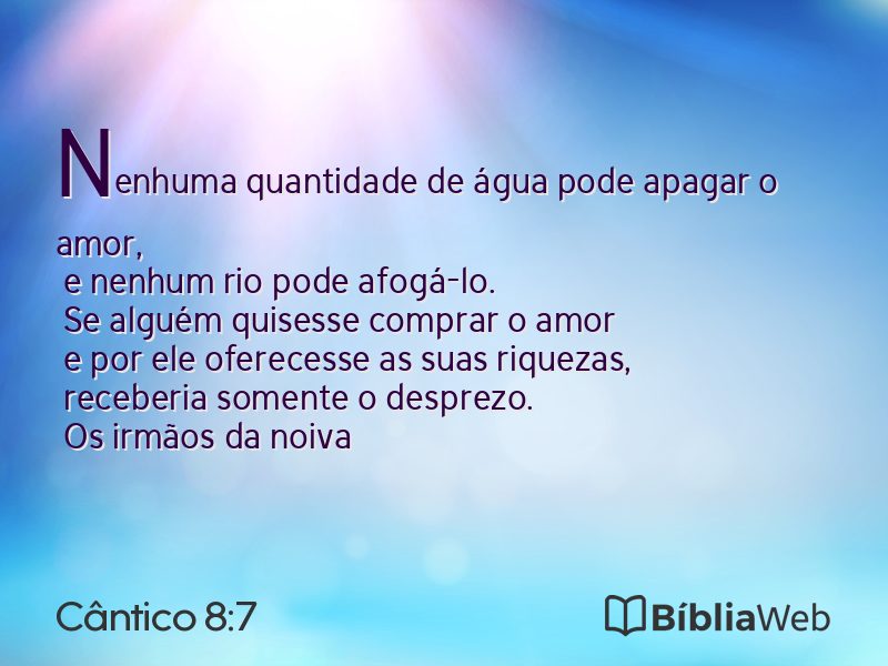 Cântico 8:7 em imagem para compartilhar