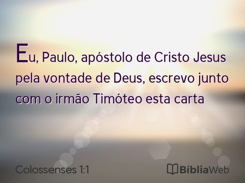 Colossenses 1:1 em imagem para compartilhar