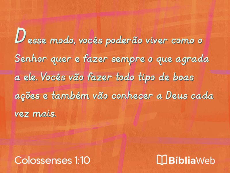 Colossenses 1:10 em imagem para compartilhar