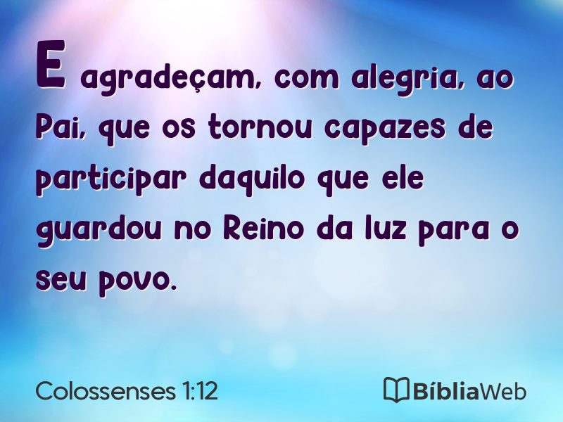 Colossenses 1:12 em imagem para compartilhar
