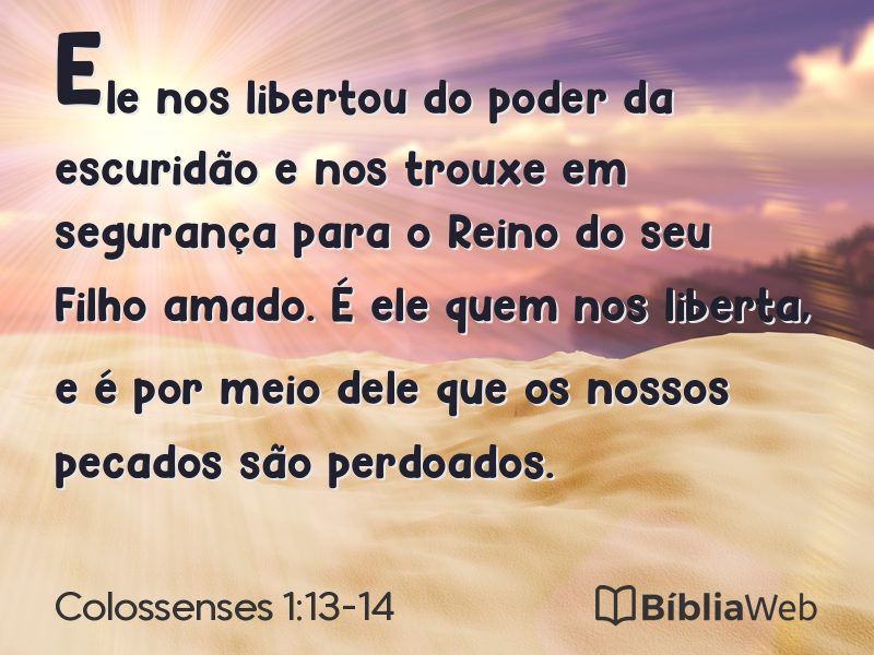 Colossenses 1:13-14 em imagem para compartilhar
