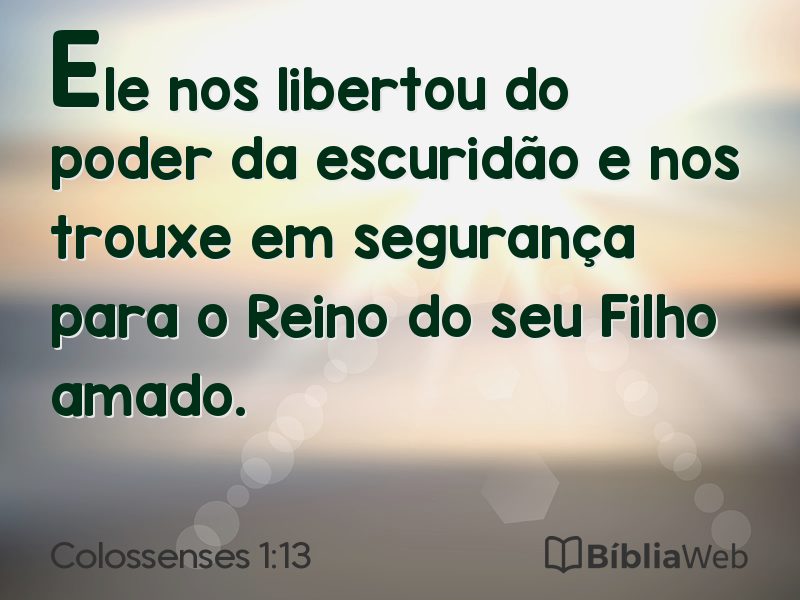 Colossenses 1:13 em imagem para compartilhar