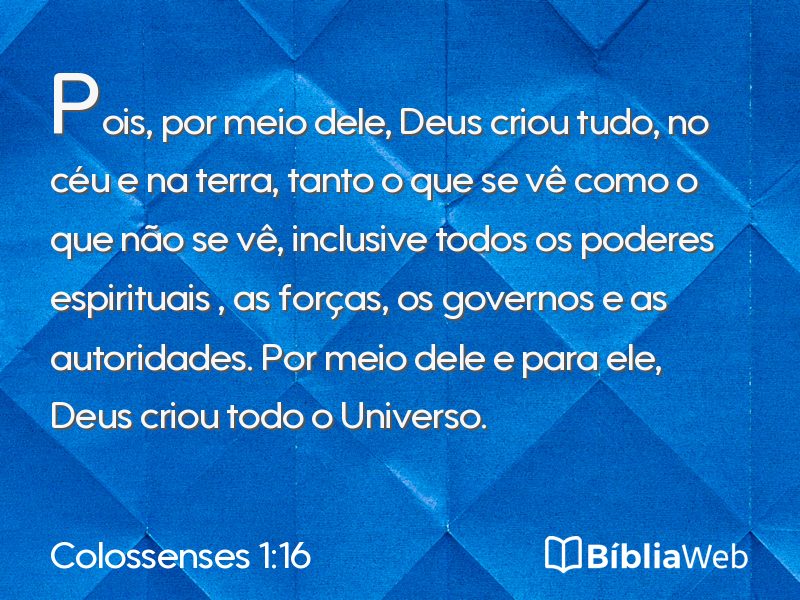 Colossenses 1:16 em imagem para compartilhar