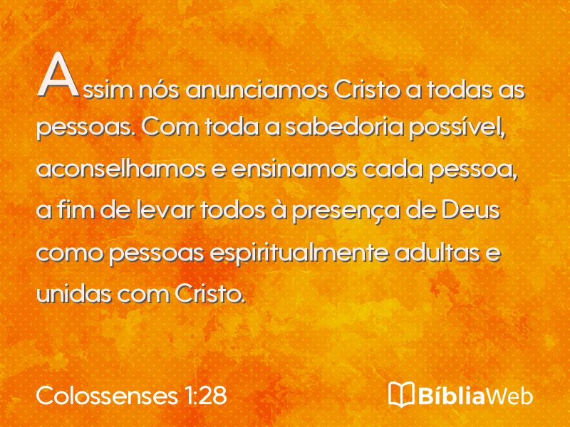 Colossenses 1:28 em imagem para compartilhar