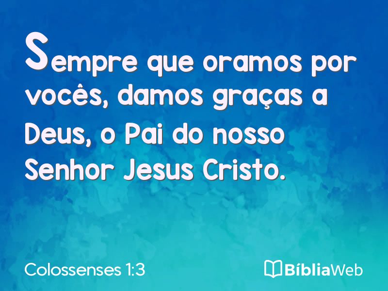 Colossenses 1:3 em imagem para compartilhar