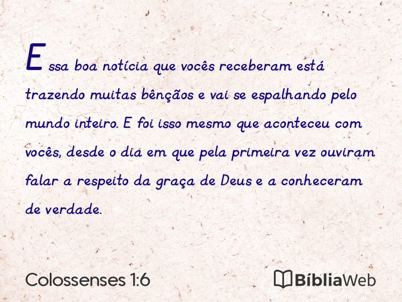 Colossenses 1:6 em imagem para compartilhar