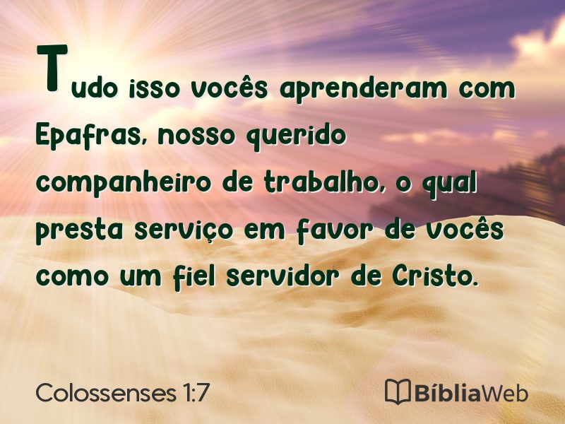 Colossenses 1:7 em imagem para compartilhar