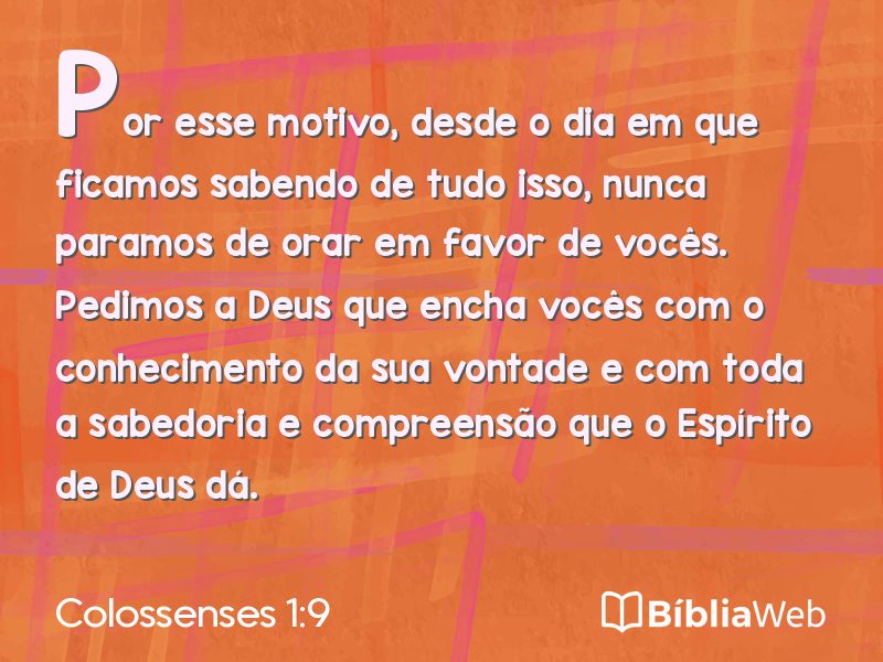 Colossenses 1:9 em imagem para compartilhar
