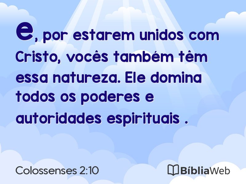 Colossenses 2:10 em imagem para compartilhar