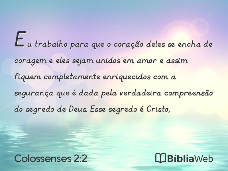 Colossenses 2:2 em imagem para compartilhar