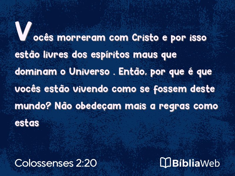 Colossenses 2:20 em imagem para compartilhar