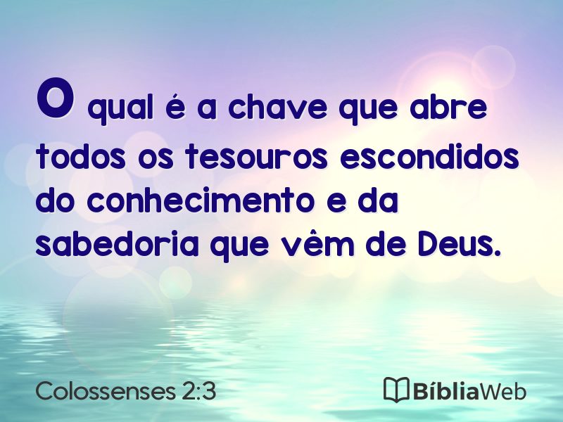 Colossenses 2:3 em imagem para compartilhar