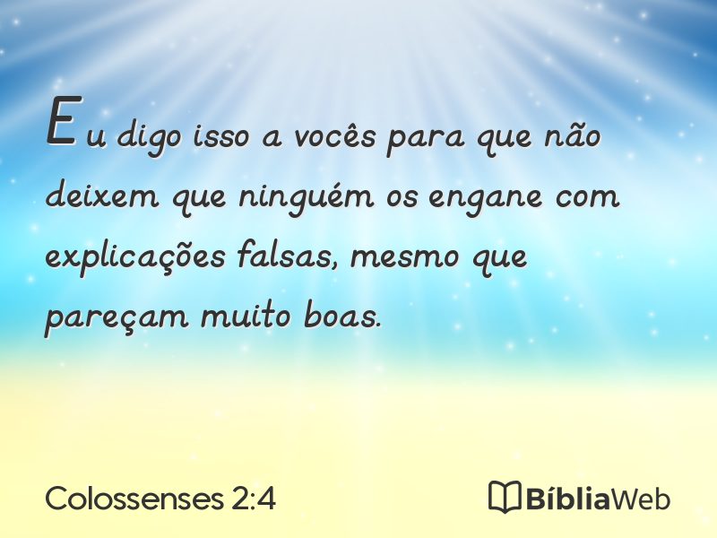 Colossenses 2:4 em imagem para compartilhar