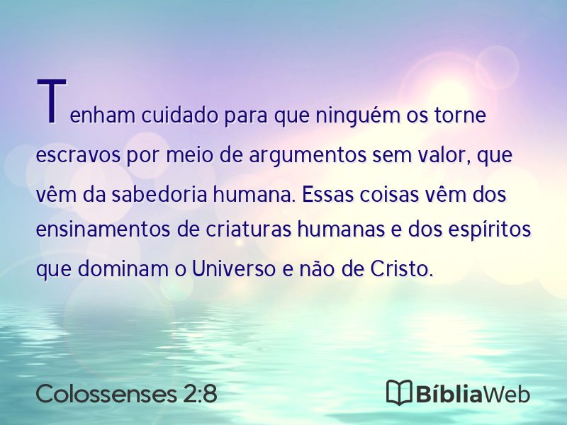 Colossenses 2:8 em imagem para compartilhar