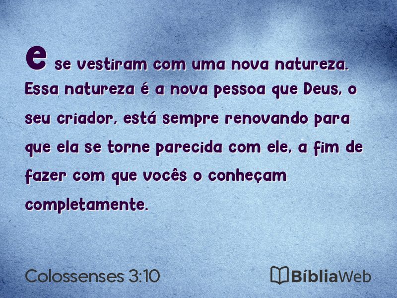 Colossenses 3:10 em imagem para compartilhar