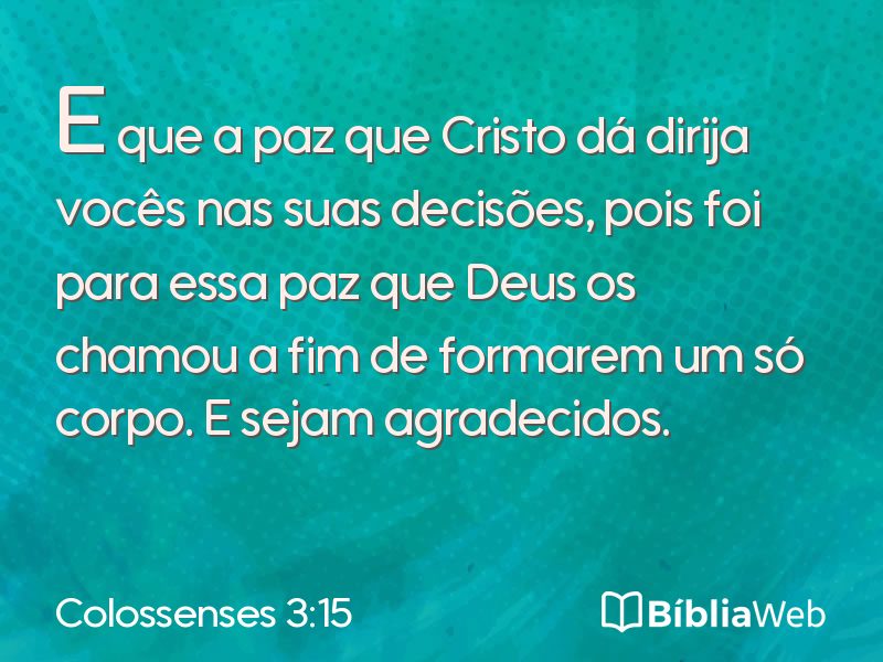 Colossenses 3:15 em imagem para compartilhar