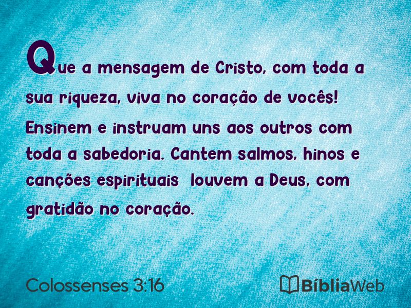 Colossenses 3:16 em imagem para compartilhar