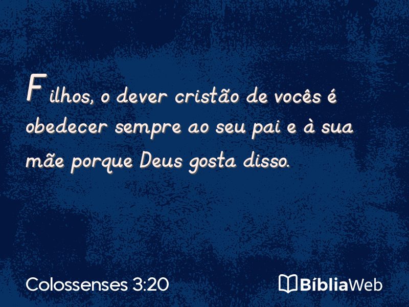 Colossenses 3:20 em imagem para compartilhar