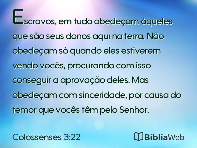 Colossenses 3:22 em imagem para compartilhar